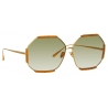 Linda Farrow - Margot Hexagon Sunglasses in Honey - LFL1308C5SUN - Linda Farrow Eyewear