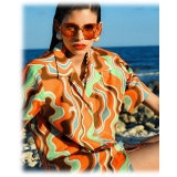 Linda Farrow - Margot Hexagon Sunglasses in Terracotta - LFL1308C5SUN - Linda Farrow Eyewear