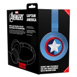 Tribe - Captain America - Marvel - Episodio VII - Headphones with Foldable Microphone - 3.5 mm Jack - Smartphone, PC, PS4, Xbox