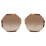 Linda Farrow - Margot Hexagon Sunglasses in Tortoiseshell - LFL1308C2SUN - Linda Farrow Eyewear