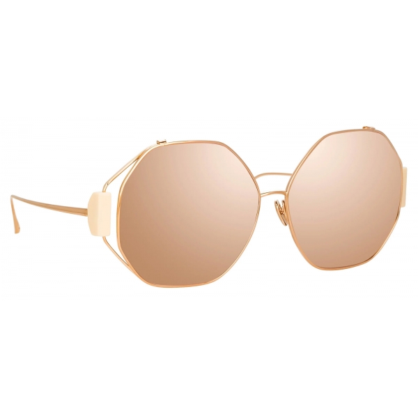 Linda Farrow - Occhiali da Sole Marie Oversized in Oro Rosa - LFL1089C4SUN - Linda Farrow Eyewear