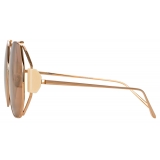 Linda Farrow - Marie Oversized Sunglasses in Rose Gold - LFL1089C4SUN - Linda Farrow Eyewear