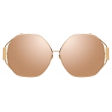 Linda Farrow - Marie Oversized Sunglasses in Rose Gold - LFL1089C4SUN - Linda Farrow Eyewear