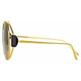 Linda Farrow - Occhiali da Sole Marie Oversized in Oro Giallo Grigio - LFL1089C1SUN - Linda Farrow Eyewear