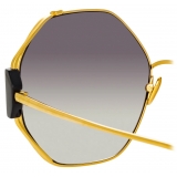 Linda Farrow - Occhiali da Sole Marie Oversized in Oro Giallo Grigio - LFL1089C1SUN - Linda Farrow Eyewear