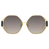 Linda Farrow - Occhiali da Sole Marie Oversized in Oro Giallo Grigio - LFL1089C1SUN - Linda Farrow Eyewear