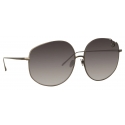 Linda Farrow - Marisa Oversized Sunglasses in Nickel - LFL1056C5SUN - Linda Farrow Eyewear