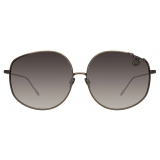 Linda Farrow - Marisa Oversized Sunglasses in Nickel - LFL1056C5SUN - Linda Farrow Eyewear