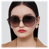 Linda Farrow - Marisa Oversized Sunglasses in Nickel - LFL1056C5SUN - Linda Farrow Eyewear