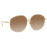 Linda Farrow - Marisa Oversized Sunglasses in Yellow Gold - LFL1056C1SUN - Linda Farrow Eyewear