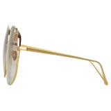 Linda Farrow - Marisa Oversized Sunglasses in Yellow Gold - LFL1056C1SUN - Linda Farrow Eyewear