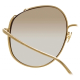 Linda Farrow - Marisa Oversized Sunglasses in Yellow Gold - LFL1056C1SUN - Linda Farrow Eyewear