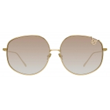 Linda Farrow - Marisa Oversized Sunglasses in Yellow Gold - LFL1056C1SUN - Linda Farrow Eyewear