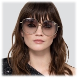 Linda Farrow - Marisa Oversized Sunglasses in Yellow Gold - LFL1056C1SUN - Linda Farrow Eyewear