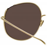 Linda Farrow - Occhiali da Sole Marisa Oversized in Oro Chiaro Blu - LFL1056C6SUN - Linda Farrow Eyewear