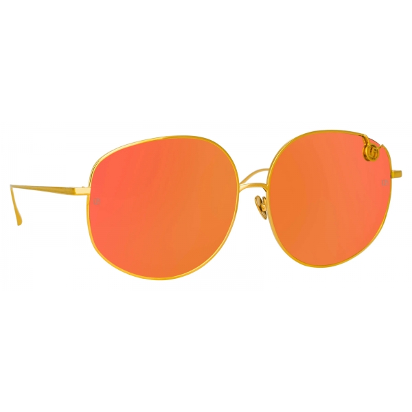 Linda Farrow - Occhiali da Sole Marisa Oversized in Oro Giallo Rosso - LFL1056C8SUN - Linda Farrow Eyewear