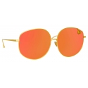 Linda Farrow - Marisa Oversized Sunglasses in Yellow Gold Red - LFL1056C8SUN - Linda Farrow Eyewear