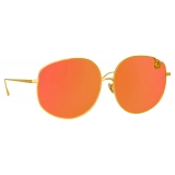 Linda Farrow - Marisa Oversized Sunglasses in Yellow Gold Red - LFL1056C8SUN - Linda Farrow Eyewear