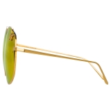 Linda Farrow - Marisa Oversized Sunglasses in Yellow Gold Red - LFL1056C8SUN - Linda Farrow Eyewear