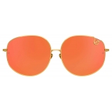 Linda Farrow - Marisa Oversized Sunglasses in Yellow Gold Red - LFL1056C8SUN - Linda Farrow Eyewear