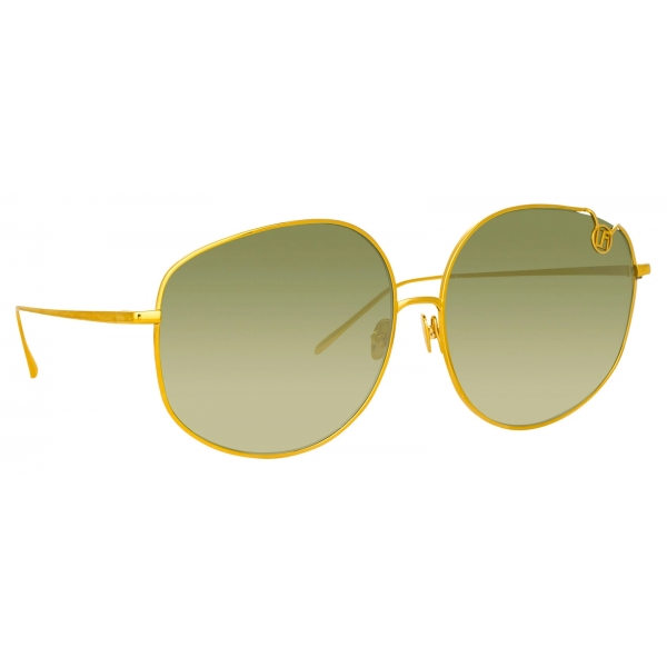 Linda Farrow - Occhiali da Sole Marisa Oversized in Oro Giallo Verde - LFL1056C2SUN - Linda Farrow Eyewear