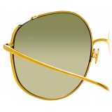 Linda Farrow - Marisa Oversized Sunglasses in Yellow Gold Green - LFL1056C2SUN - Linda Farrow Eyewear