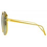 Linda Farrow - Marisa Oversized Sunglasses in Yellow Gold Green - LFL1056C2SUN - Linda Farrow Eyewear