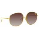 Linda Farrow - Marisa Oversized Sunglasses in Light Gold Brown - LFL1056C4SUN - Linda Farrow Eyewear