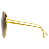 Linda Farrow - Marisa Oversized Sunglasses in Light Gold Brown - LFL1056C4SUN - Linda Farrow Eyewear