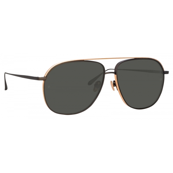 Linda Farrow - Occhiali da Sole Matis Aviator in Nero - LFL1279C1SUN - Linda Farrow Eyewear