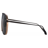 Linda Farrow - Matis Aviator Sunglasses in Black - LFL1279C1SUN - Linda Farrow Eyewear