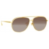 Linda Farrow - Matis Aviator Sunglasses in Yellow Gold - LFL1279C2SUN - Linda Farrow Eyewear