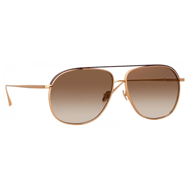 Linda Farrow - Matis Aviator Sunglasses in Rose Gold - LFL1279C3SUN ...