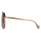 Linda Farrow - Occhiali da Sole Matis Aviator in Oro Rosa - LFL1279C3SUN - Linda Farrow Eyewear