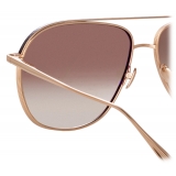 Linda Farrow - Occhiali da Sole Matis Aviator in Oro Rosa - LFL1279C3SUN - Linda Farrow Eyewear