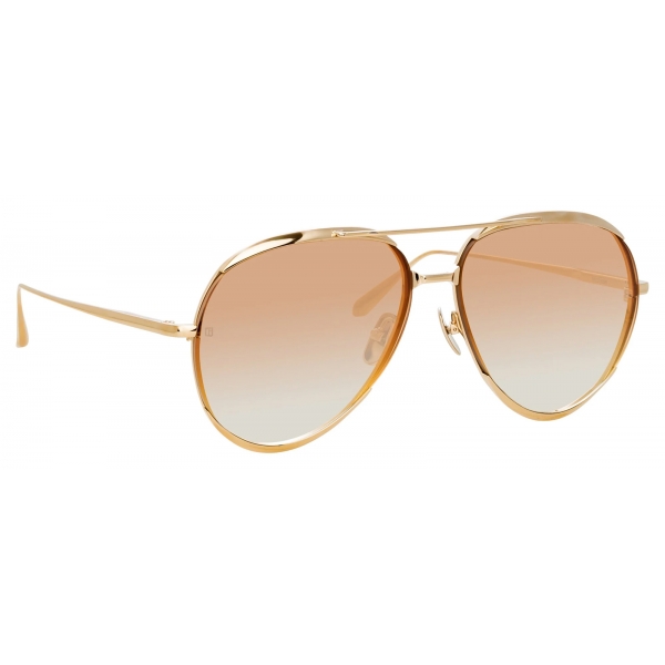 Linda Farrow - Occhiali da Sole Matisse Aviator in Oro Chiaro - LFL1207C3SUN - Linda Farrow Eyewear