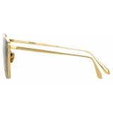 Linda Farrow - Occhiali da Sole Milo Square in Oro Giallo - LFL1338C4SUN - Linda Farrow Eyewear