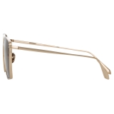 Linda Farrow - Occhiali da Sole Milo Square in Oro Chiaro - LFL1338C5SUN - Linda Farrow Eyewear