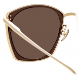 Linda Farrow - Occhiali da Sole Milo Square in Oro Chiaro - LFL1338C5SUN - Linda Farrow Eyewear