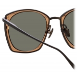 Linda Farrow - Milo Square Sunglasses in Nickel Rose Gold - LFL1338C7SUN - Linda Farrow Eyewear
