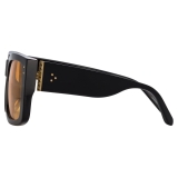 Linda Farrow - Morrison Rectangular Sunglasses in Black Orange - LFL1027C7SUN - Linda Farrow Eyewear