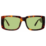 Linda Farrow - Morrison Rectangular Sunglasses in Tortoiseshell Green - LFL1027C8SUN - Linda Farrow Eyewear