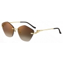 Cartier - Cat Eye - Gold Brown Lenses - Panthère de Cartier Collection - Sunglasses - Cartier Eyewear