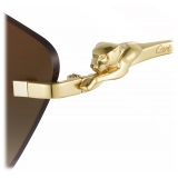 Cartier - Cat Eye - Gold Brown Lenses - Panthère de Cartier Collection - Sunglasses - Cartier Eyewear
