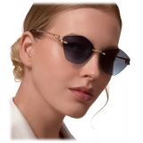 Cartier - Cat Eye - Gold Blue Lenses - Panthère de Cartier Collection - Sunglasses - Cartier Eyewear