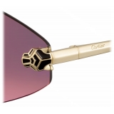 Cartier - Almond - Gold Gradient Purple Lenses - Panthère de Cartier Collection - Sunglasses - Cartier Eyewear