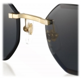 Cartier - Square - White Horn Grey Lenses - Signature C de Cartier Collection - Sunglasses - Cartier Eyewear