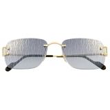 Cartier - Rectangular - Gold Blue Grey - Signature C de Cartier Collection - Sunglasses - Cartier Eyewear