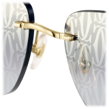 Cartier - Rettangolare - Oro Blu Grigio - Signature C de Cartier Collection - Occhiali da Sole - Cartier Eyewear