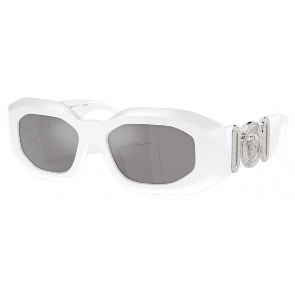 Versace - Maxi Medusa Biggie Sunglasses - White Silver - Sunglasses - Versace Eyewear